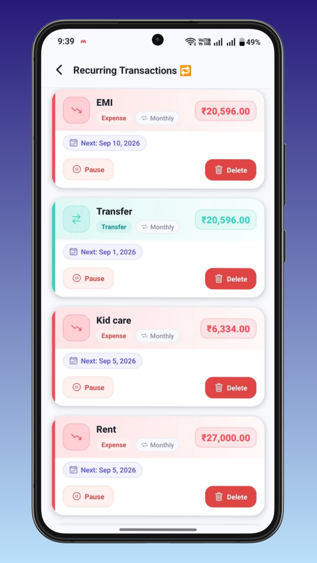 Recurring transactions